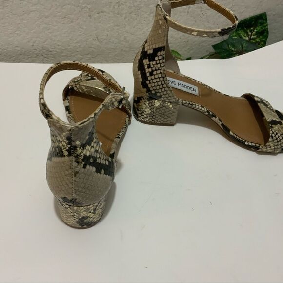 Steve Madden Irenee Snake Print Block Heel Sandals​ size 6 M New - Picture 9 of 11